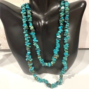 VTG Southwestern Faux Turquoise Necklace 34 Inches